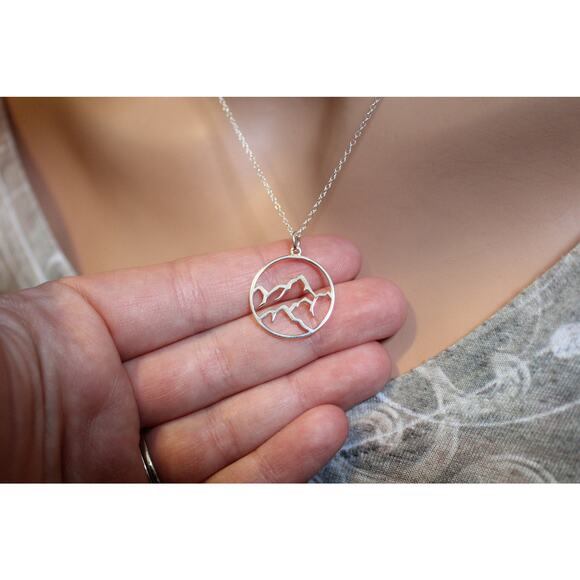 Sterling Silver Openwork Earth Element Charm Necklace - Picture 4 of 8